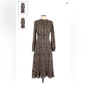 J.Crew leopard print midi dress, size 00